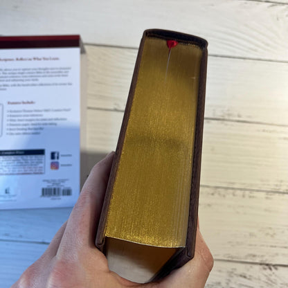 Personalized NKJV Journal the Word Reference Bible - Brown LeatherSoft over Hardcover - Custom Imprinted with name, 9781400352357