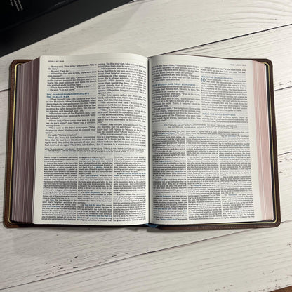 Personalized NKJV MacArthur Study Bible, Brown Premium Genuine Goatskin Leather, Premier Collection ISBN 9780785230885