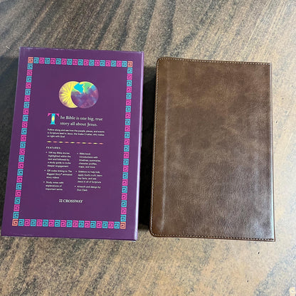 Personalized ESV Kids Bible Thumb Indexed - Brown Trutone - Custom Imprinted with name - Biggest Story Holy Bible for Kids 9798874902483