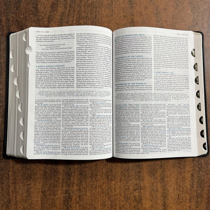 Personalized ESV MacArthur Study Bible Thumb Indexed, Black Genuine Leather, Custom Name Engraved Imprinted, ISBN 9780785247050