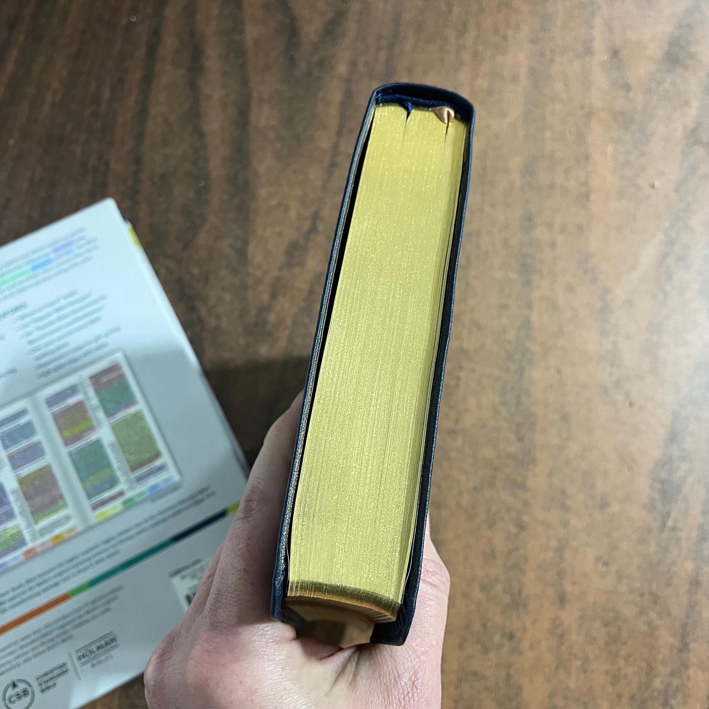 Personalized CSB Rainbow Study Bible, Navy LeatherTouch, Custom Imprinted name engraved, ISBN 9781087774237