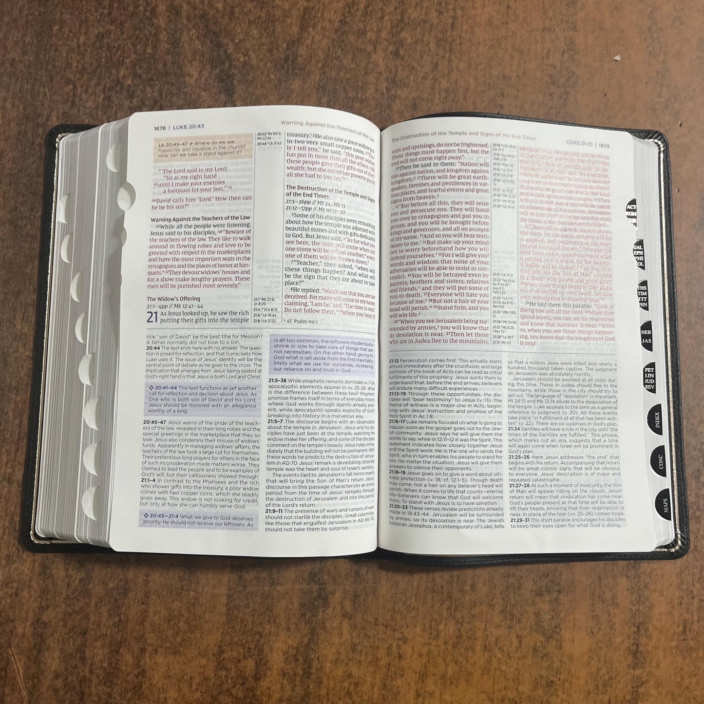 Personalized NIV Application Study Bible Thumb Indexed - Black Genuine Calfskin Leather - 9780310467755 (Update to Life Application Bible)