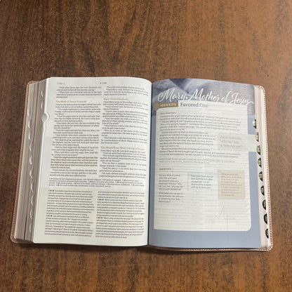 Personalized KJV Every Womans Bible Thumb Indexed - Rose Gold LeatherLike - Custom Imprinted, name engraved, Devotional Study, 9781496485038
