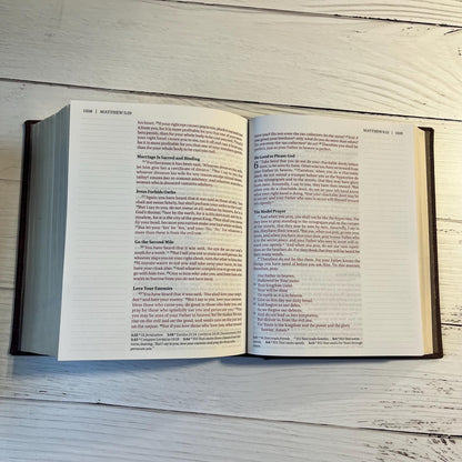 Personalized NKJV Journal the Word Bible Large Print - Brown LeatherSoft over Hardcover - Custom Imprinted with name 9781400352340