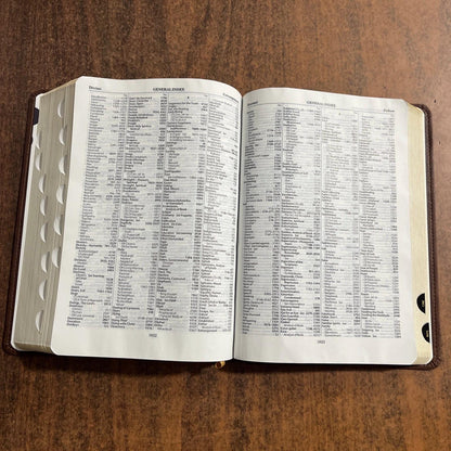 Personalized NASB Thompson Chain Reference Study Bible Thumb Indexed -Brown LeatherSoft, Custom Imprinted nasb 1977 Printed in United States