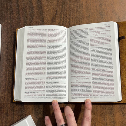 Personalized ESV Thinline Bible - Brown Natural Genuine Leather with Flap - Custom Imprinted, 16spaces ISBN 9798874903596