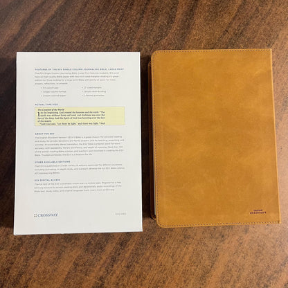 Personalized ESV Single Column Journaling Bible Large Print - Nubuck Caramel Trutone, Wildflower Design -Custom Imprinted name 9798874902575