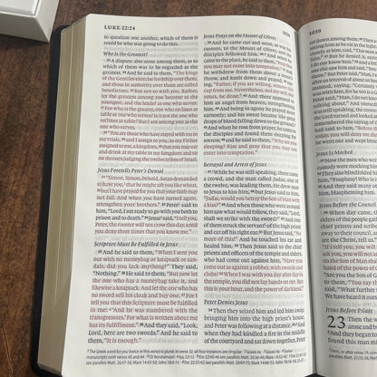 Personalized ESV Giant Print Thinline Bible - Black Genuine Leather - Custom Imprinted with a name engraved - 9798874906313