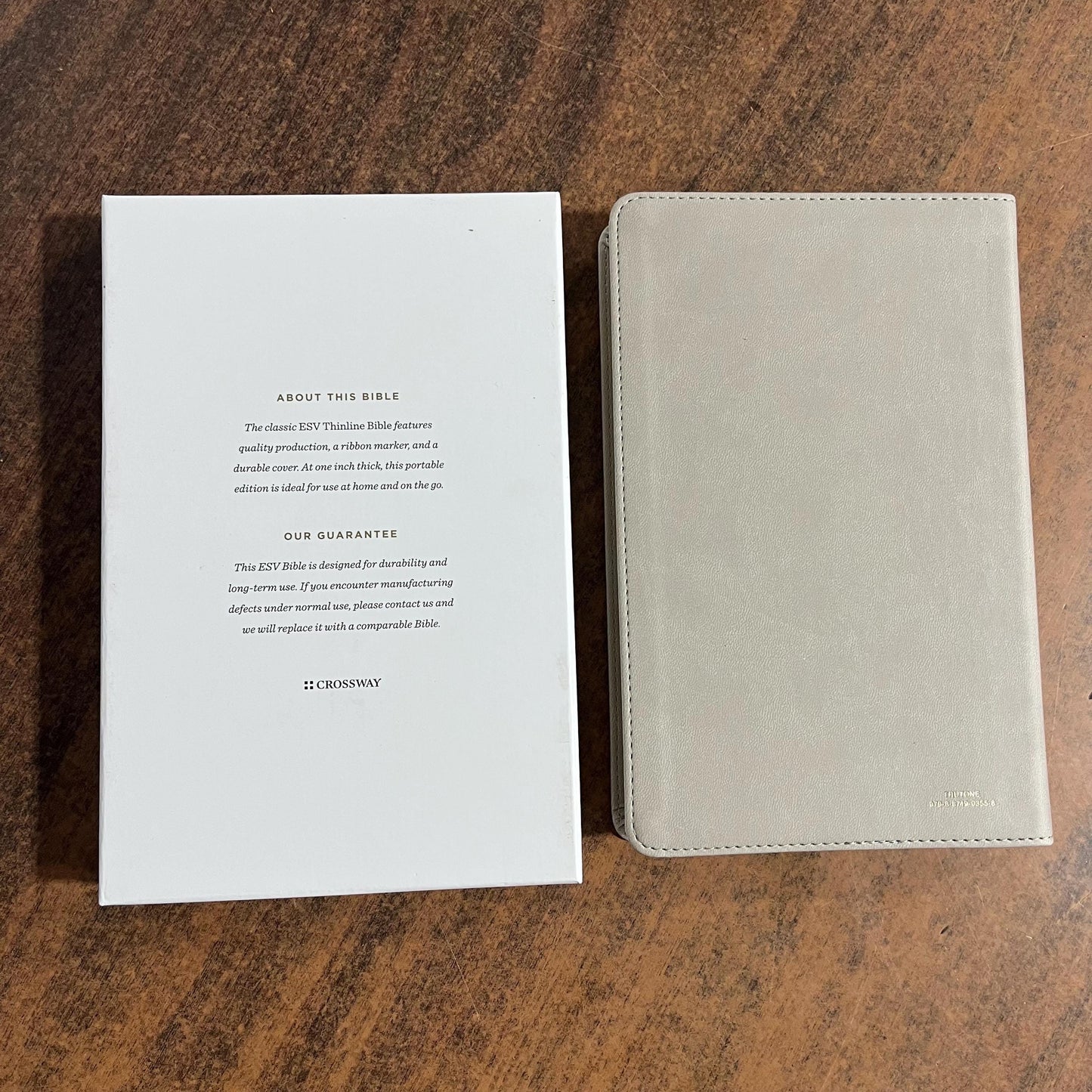 Personalized ESV Thinline Bible - Stone TruTone - Custom Imprinted with name engraved on cover - 9798874903558