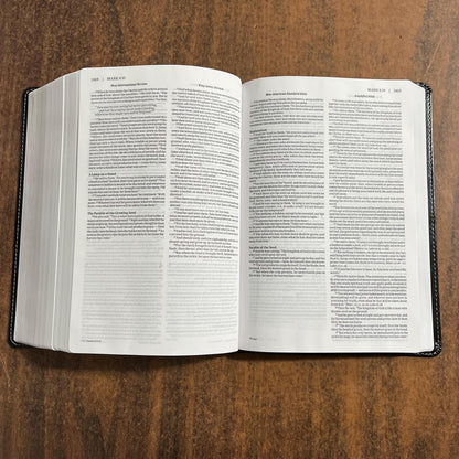 Personalized Parallel Bible - NIV / KJV / NASB 1995 / Amplified - Black LeatherSoft Cover, Custom Imprinted with name 9780310446897