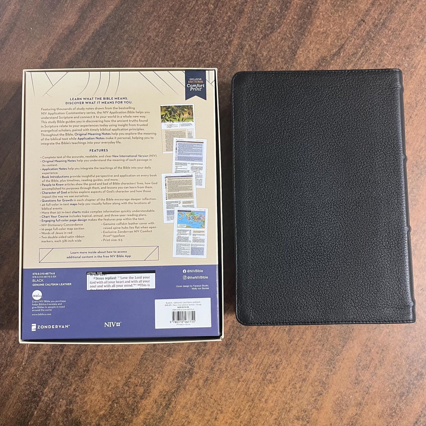 Personalized NIV Application Study Bible Thumb Indexed - Black Genuine Calfskin Leather - 9780310467755 (Update to Life Application Bible)