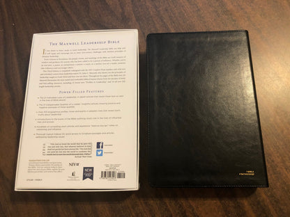 Personalized NIV Maxwell Leadership Study Bible - Black LeatherSoft Cover - Custom Imprinted with name, 9780785223023