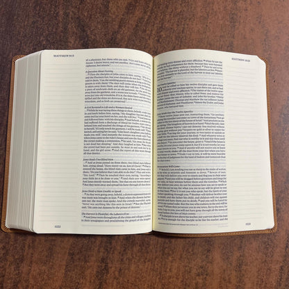 Personalized ESV Single Column Journaling Bible Large Print - Nubuck Caramel Trutone, Wildflower Design -Custom Imprinted name 9798874902575