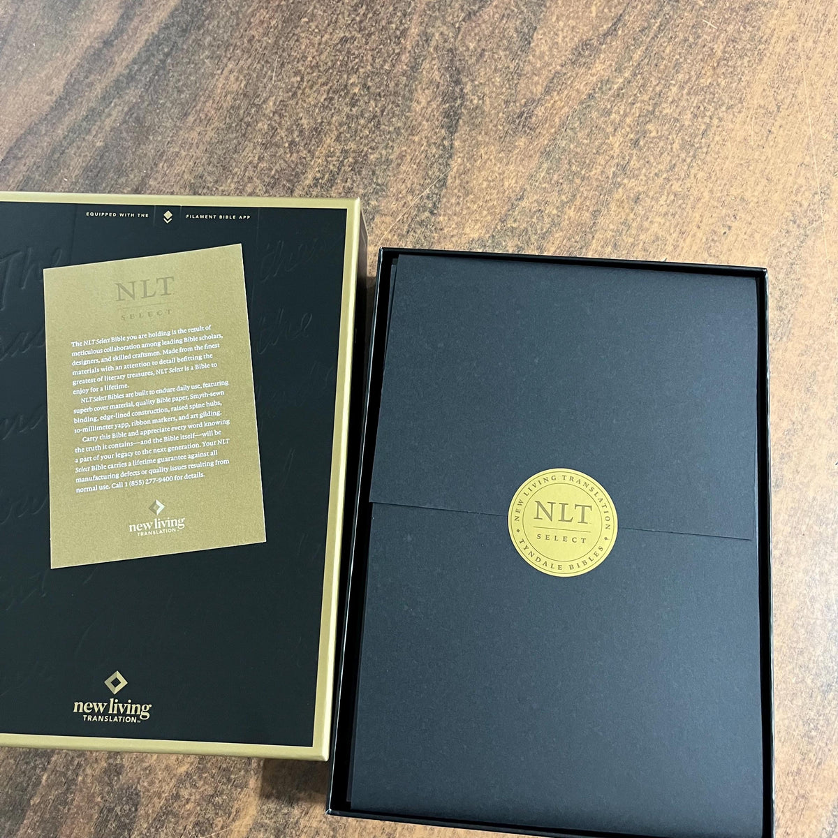 Personalized NLT Tyndale Select Large Print Thinline Reference Bible - Black Goatskin Genuine Leather - Custom, 9798400506543