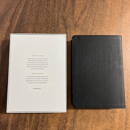 Personalized ESV Giant Print Bible - Black Genuine Leather - Custom Imprinted with a name engraved - 9798874906344