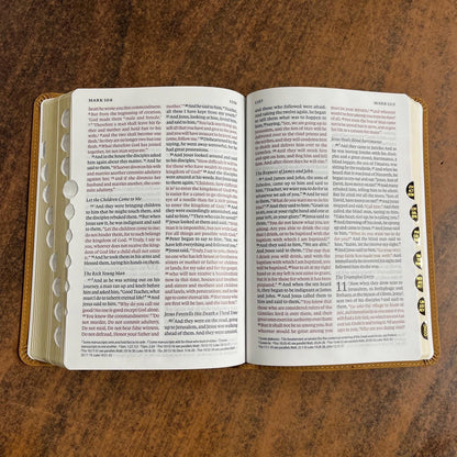 Personalized ESV Large Print Personal Size Bible Thumb Indexed - Nubuck Caramel Wildflower TruTone - Custom Imprinted, ISBN 9798874908966