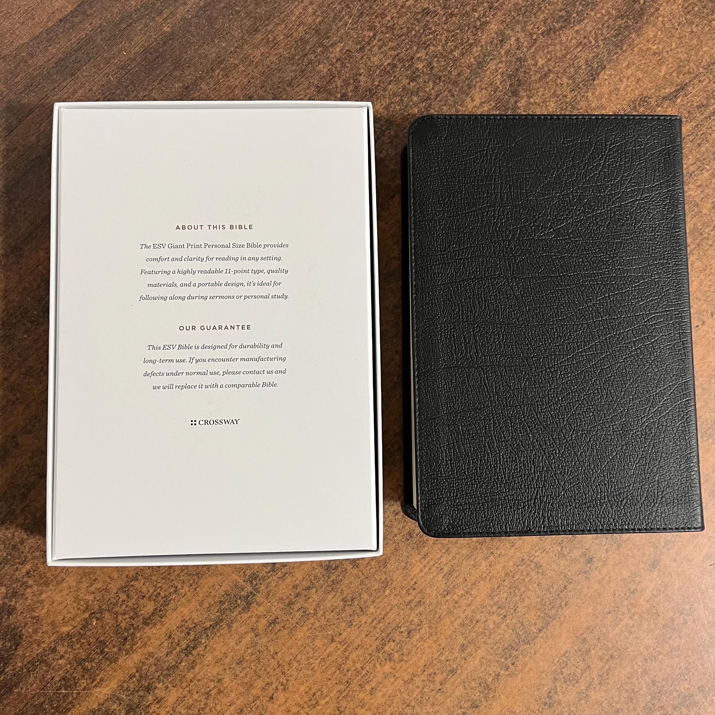 Personalized ESV Giant Print Personal Size Bible - Black Genuine Leather - Custom Imprinted with a name 9798874906603 Large Print