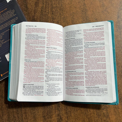 Personalized NASB Thinline Bible  - Teal LeatherSoft,  Custom Imprinted with a name, ISBN 9780310455622, NASB 2020 Text