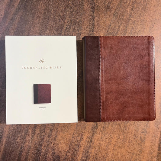 Personalized ESV Journaling Bible - Brown / Tan TruTone Cover Custom Imprinted with name, Red Letter 9798874907686