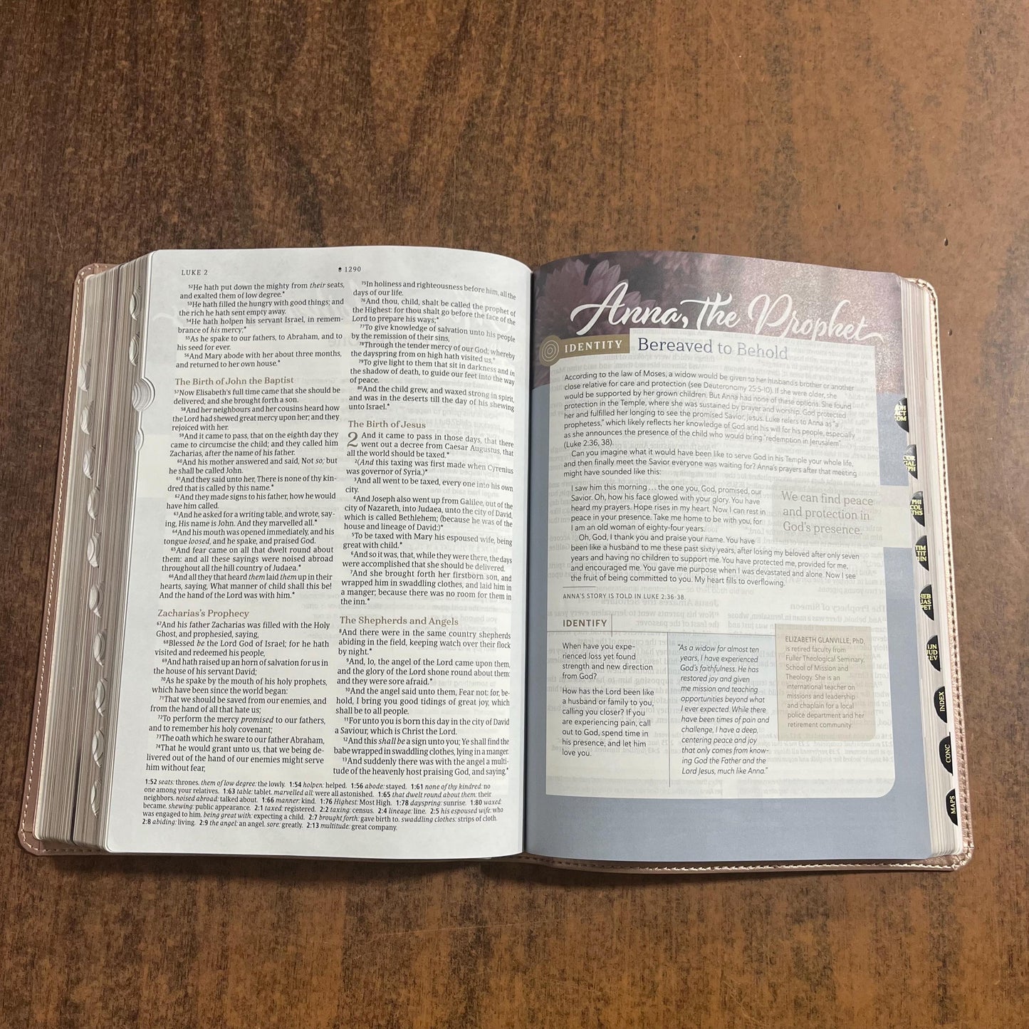 Personalized KJV Every Womans Bible Thumb Indexed - Rose Gold LeatherLike - Custom Imprinted, name engraved, Devotional Study, 9781496485038