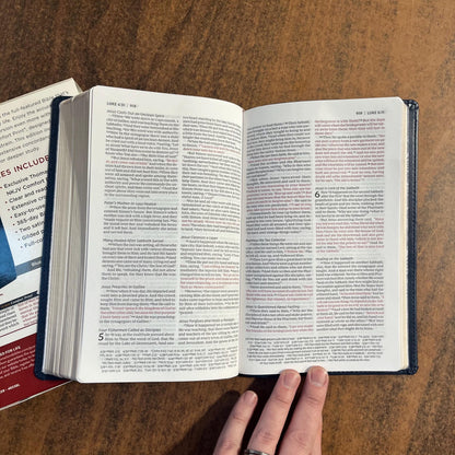 Personalized NKJV Thinline Reference Bible - Blue LeatherSoft, Custom Imprinted with name 9780785237891