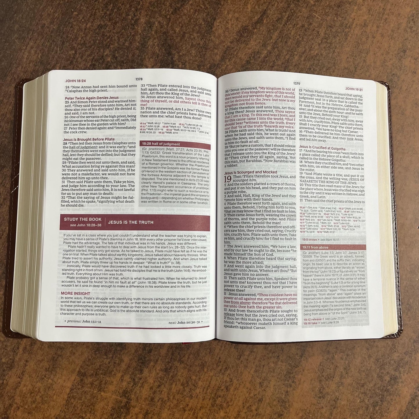 Personalized KJV Word Study Reference Bible - Brown LeatherSoft, custom imprinted with a name, 20spaces 9780785294924