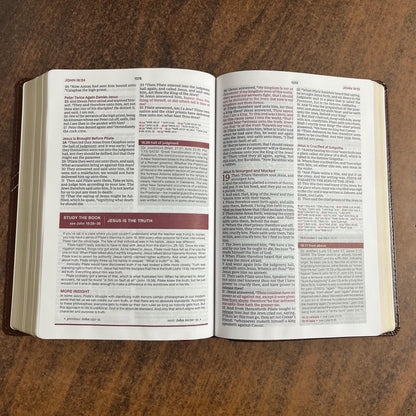 Personalized KJV Word Study Reference Bible - Brown LeatherSoft, custom imprinted with a name, 20spaces 9780785294924