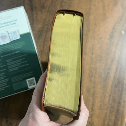 Personalized NLT Life Application Study Bible - Brown Genuine Leather - Custom Imprinted with a name, New Living Translation 9781496479020