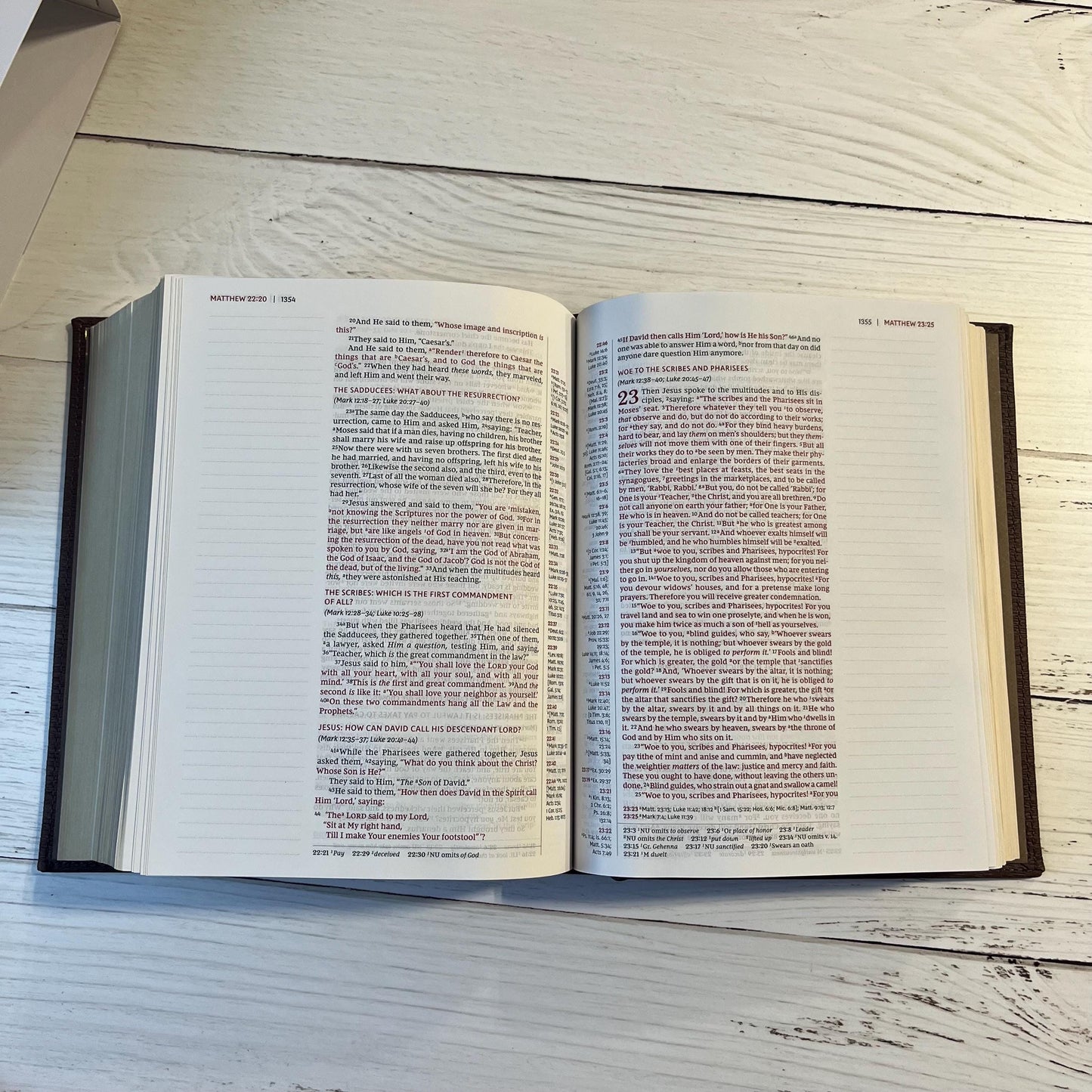 Personalized NKJV Journal the Word Reference Bible - Brown LeatherSoft over Hardcover - Custom Imprinted with name, 9781400352357