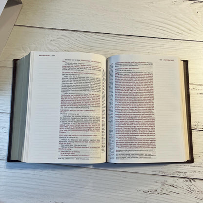 Personalized NKJV Journal the Word Reference Bible - Brown LeatherSoft over Hardcover - Custom Imprinted with name, 9781400352357