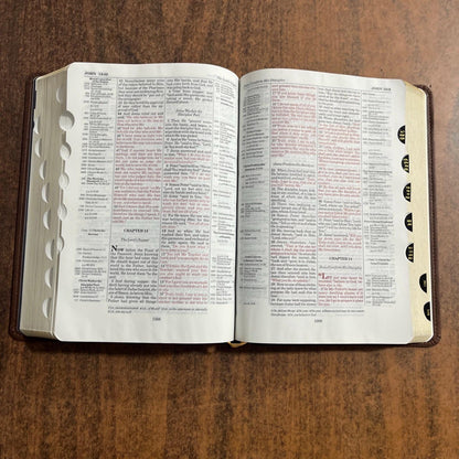 Personalized NASB Thompson Chain Reference Study Bible Thumb Indexed -Brown LeatherSoft, Custom Imprinted nasb 1977 Printed in United States