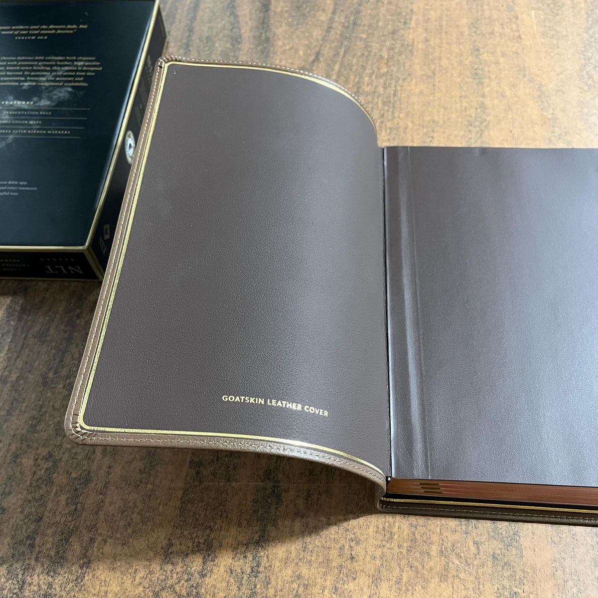 Personalized NLT Tyndale Select Large Print Thinline Reference Bible Thumb Indexed - Brown Goatskin Genuine Leather - Custom, 9798400506574