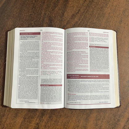 Personalized KJV Word Study Reference Bible - Brown LeatherSoft, custom imprinted with a name, 20spaces 9780785294924