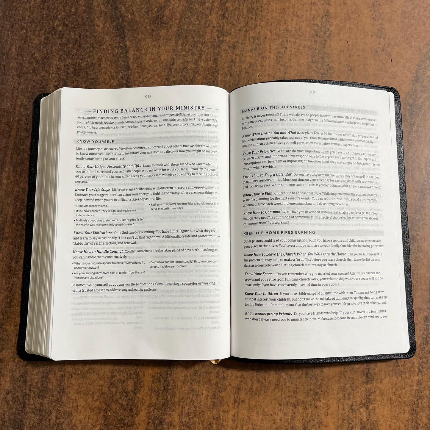 Personalized NLT Pastors Bible - Black Genuine Leather, Imprinted Name, Large Print Thinline Size Raised Spine Hubs ISBN 9798400506222