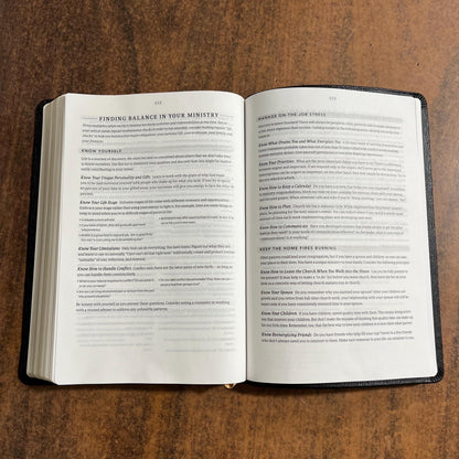 Personalized NLT Pastors Bible - Black Genuine Leather, Imprinted Name, Large Print Thinline Size Raised Spine Hubs ISBN 9798400506222