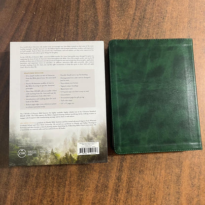 Personalized Mens Bible, CSB Men of Character Study Bible Thumb Indexed, Green LeatherTouch, Custom Imprinted engraved