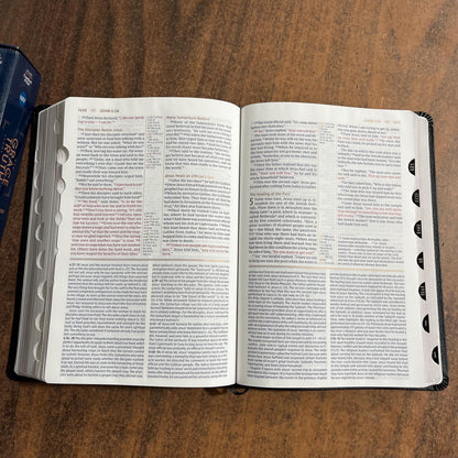 Personalized NIV Large Print Grace & Truth Study Bible Thumb Indexed - Black Bonded Leather,  Custom Imprinted ISBN 9780310447528