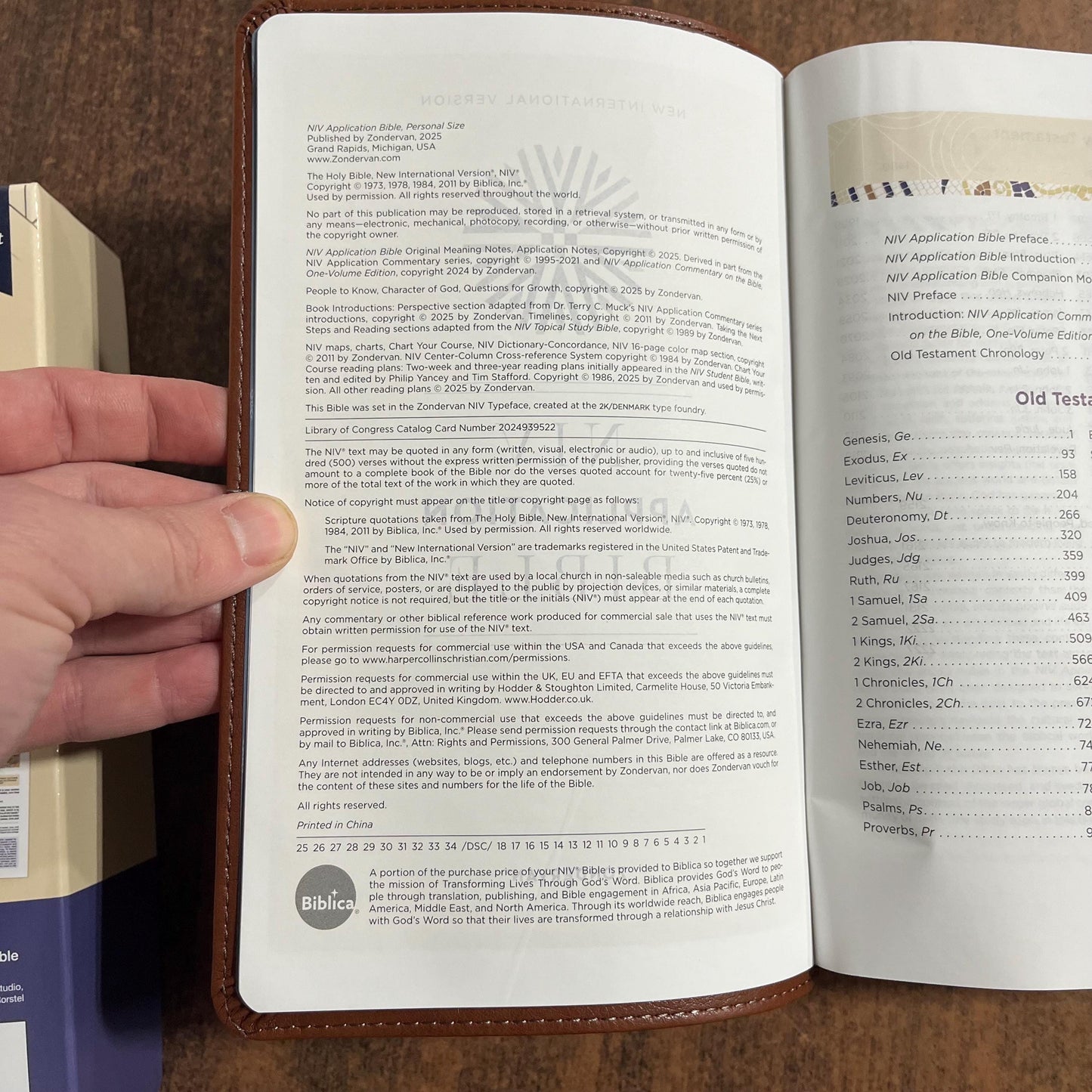 Personalized NIV Personal Size Application Study Bible - Brown / Slate Blue LeatherSoft - Custom Imprinted with name 9780310465249 (Update to Life Application Bible)
