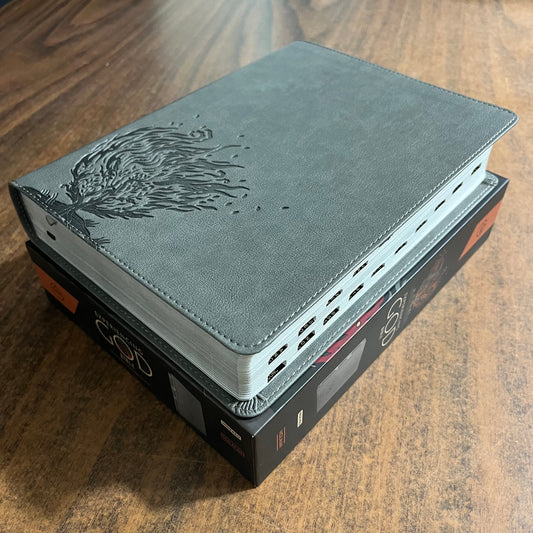 Personalized CSB Experiencing God Study Bible Thumb Indexed - Charcoal Gray Leathertouch, Custom Imprinted with name 9781087765570