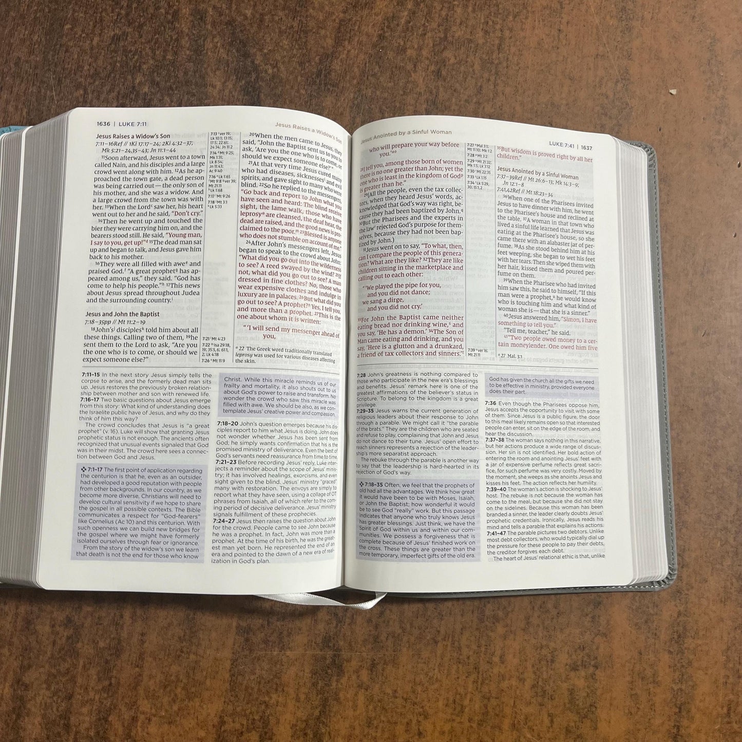 Personalized NIV Application Study Bible - Teal /Grey LeatherSoft - Custom Imprinted name, 9780310467717 (Update to Life Application Bible)