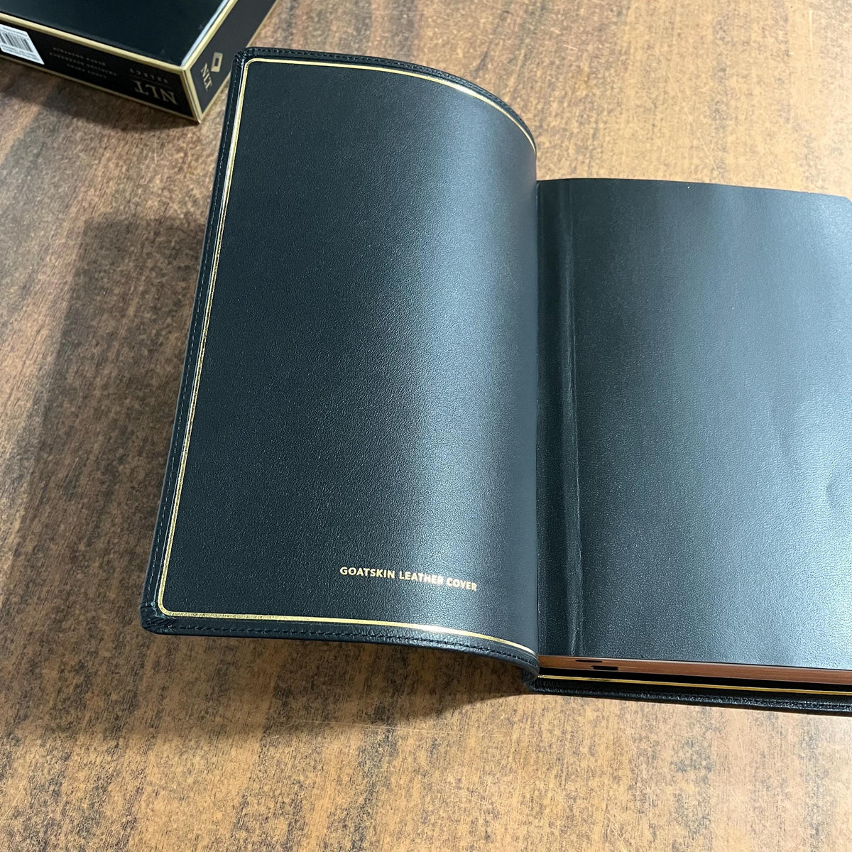 Personalized NLT Tyndale Select Large Print Thinline Reference Bible - Black Goatskin Genuine Leather - Custom, 9798400506543
