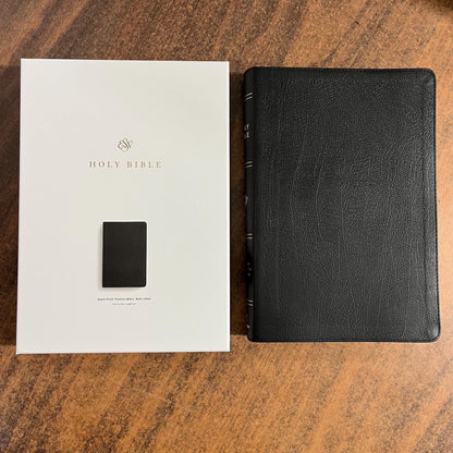 Personalized ESV Giant Print Thinline Bible - Black Genuine Leather - Custom Imprinted with a name engraved - 9798874906313