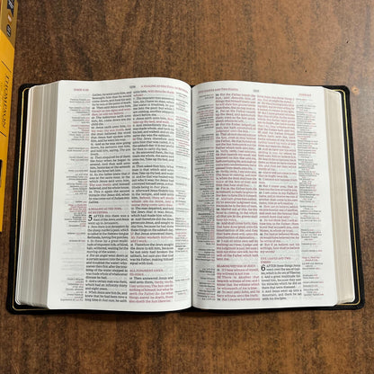 Personalized KJV Large Print Thompson Chain Reference Study Bible - Black Genuine Cowhide Leather, 9780310459187 (updated krikbride)