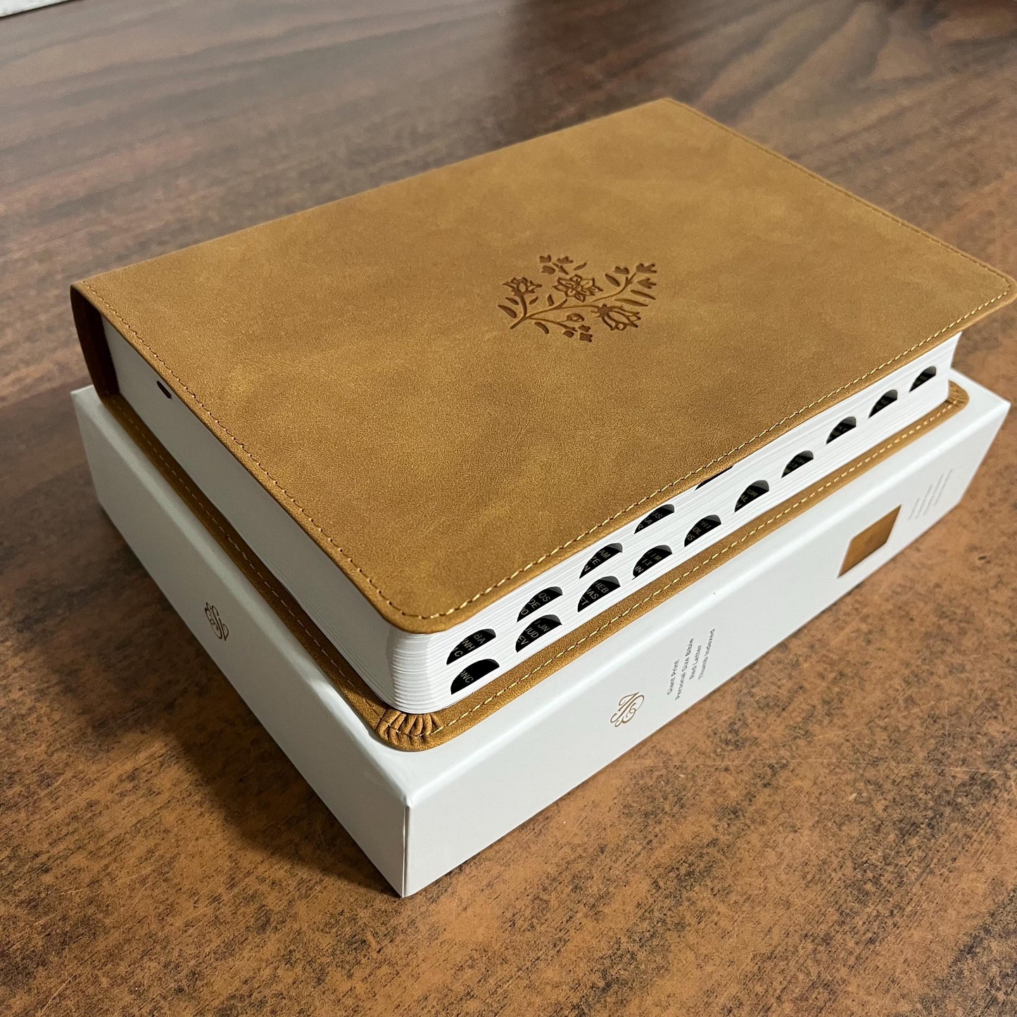 Personalized ESV Giant Print Personal Size Bible Thumb Indexed - Nubuck Caramel TruTone - Custom Imprinted, Large print, ISBN 9798874906747