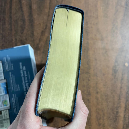 Personalized KJV Chronological Life Application Study Bible -  Palm Forest Blue LeatherLike - Custom Imprinted name engraved 9781496489579