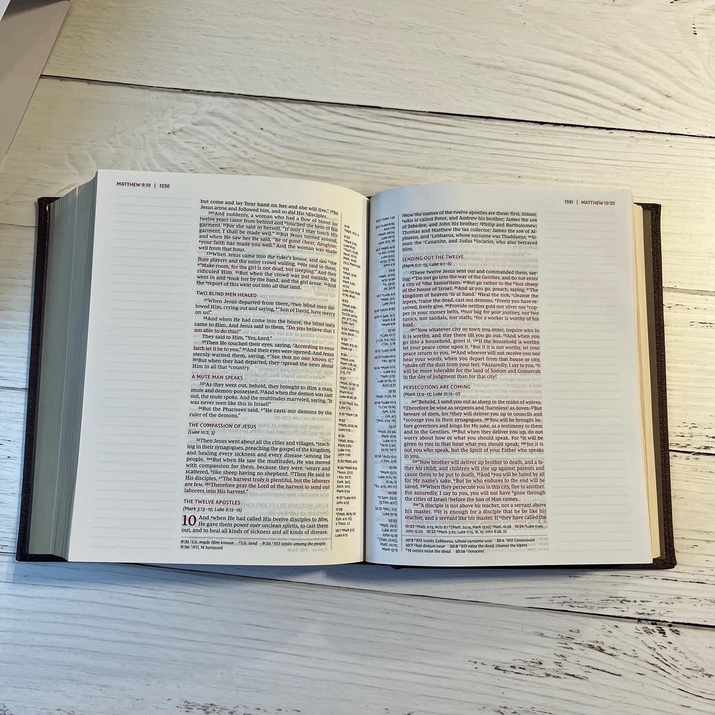 Personalized NKJV Journal the Word Reference Bible - Brown LeatherSoft over Hardcover - Custom Imprinted with name, 9781400352357