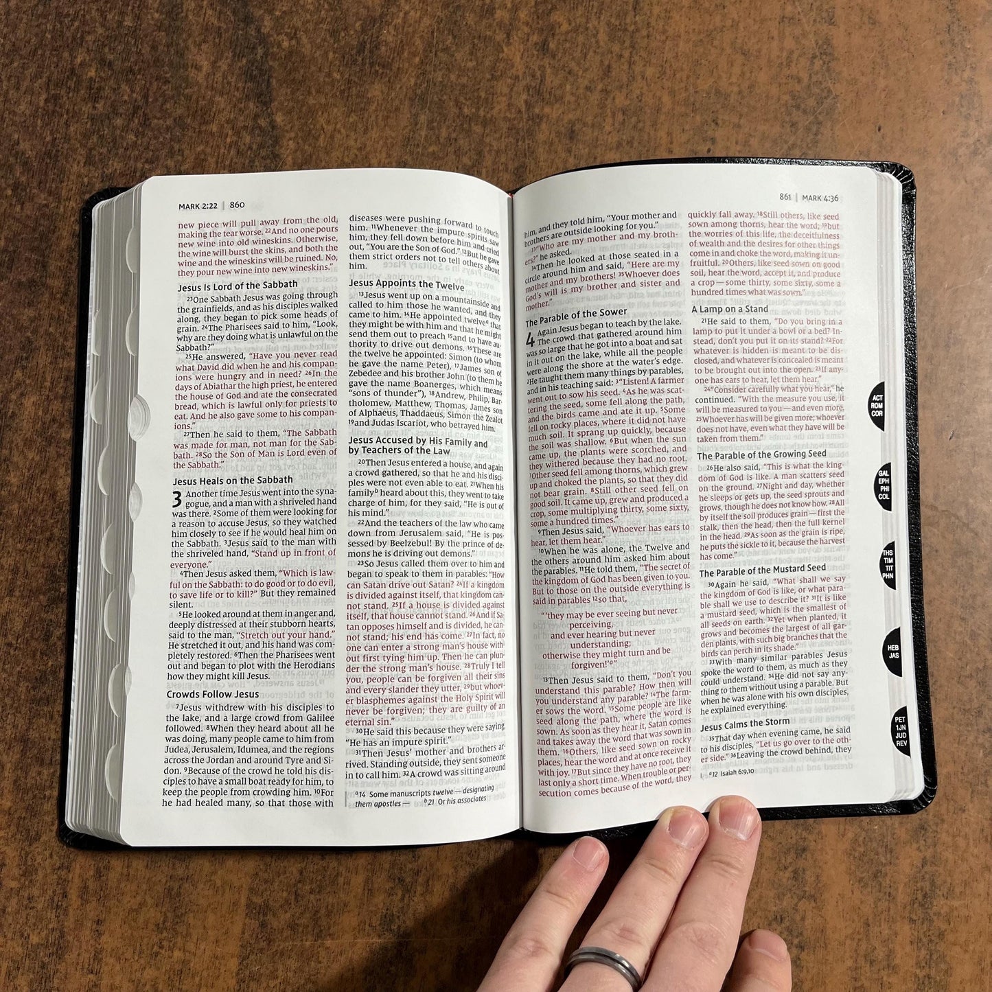 Personalized NIV Thinline Bible Thumb Indexed - Black Bonded Leather, Custom Imprinted with a name, ISBN 9780310448778