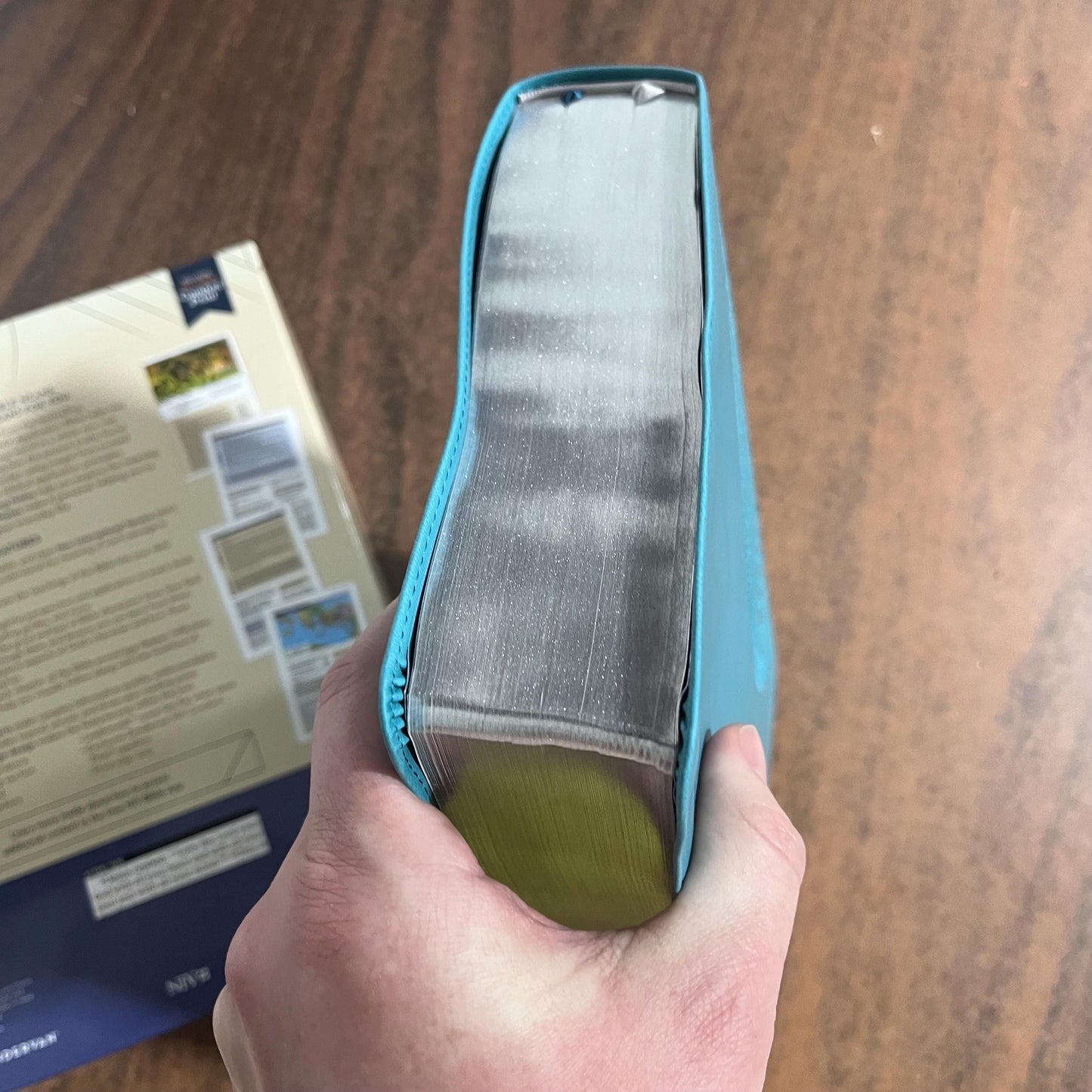 Personalized NIV Large Print Application Study Bible - Teal LeatherSoft 9780310467762 (Update to Life Application Bible)