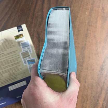 Personalized NIV Large Print Application Study Bible - Teal LeatherSoft 9780310467762 (Update to Life Application Bible)