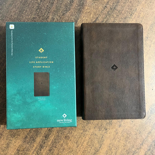 Personalized NLT Student Life Application Study Bible - Brown LeatherLike, ISBN 9781496489869 Teen bible personalized with embossed name